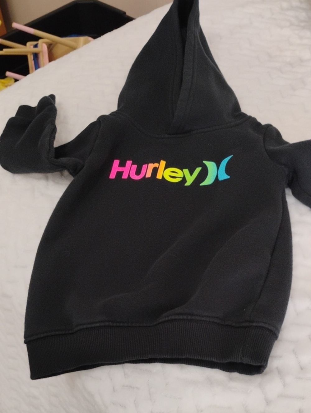 Hurley Kids Hoodie with Neon Rainbow Logo